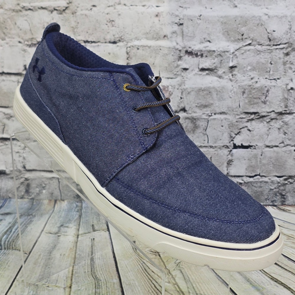Under Armour Street Encounter Denim Sneakers Mens 13 Blue Canvas Lifestyle Shoes
